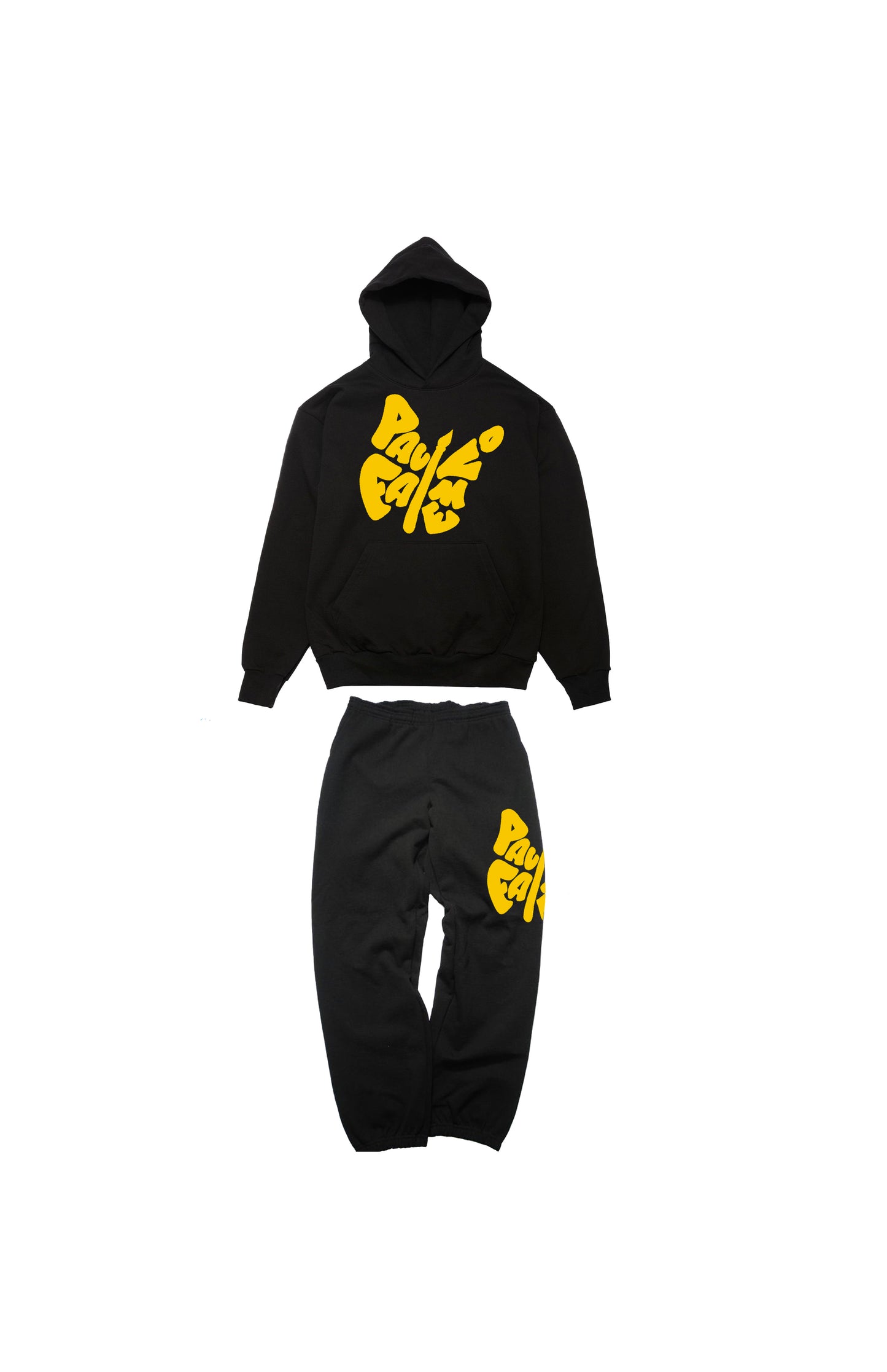 PAULOFAME Logo Sweatsuit (Black/Yellow)