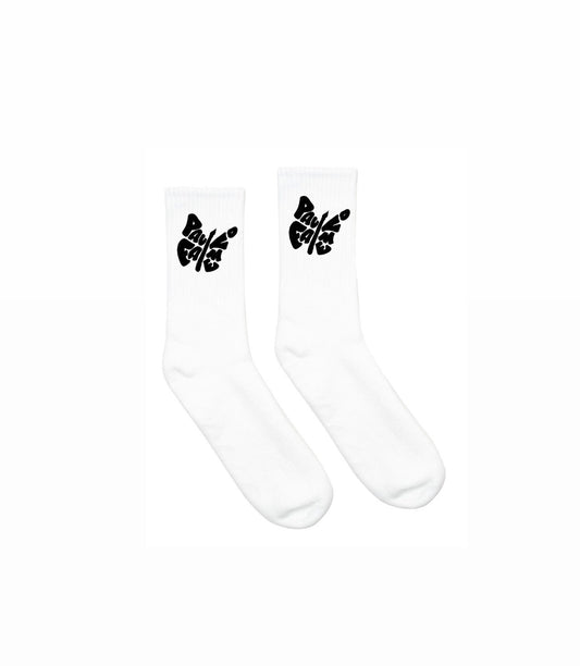 PAULOFAME Logo Socks (White)